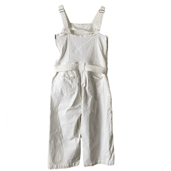 RACHEL Rachel Roy White Cropped Denim Wide Leg Jumpsuit Women’s Size 12 - Picture 5 of 9